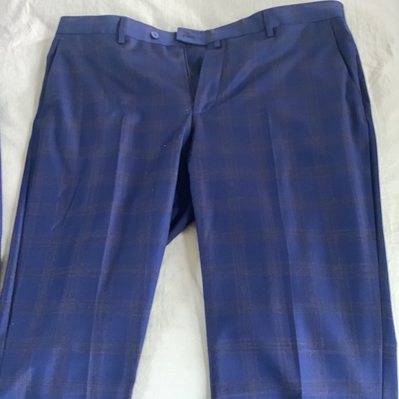 Mens 44L Classic Blue Glen Check Suit - Picture 2 of 2